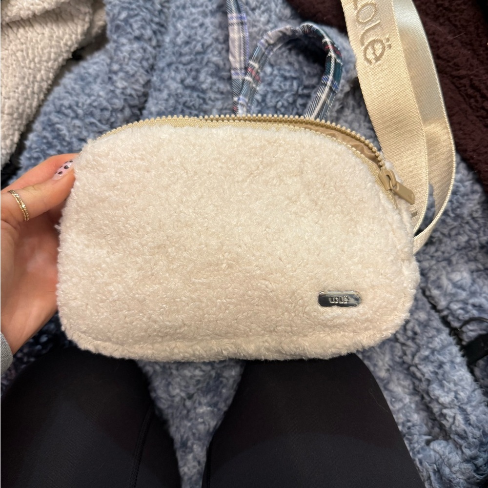 Lole Cream Sherpa Crossbody Bag
